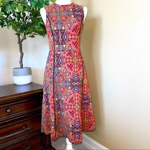 Geometric Patterned Sleeveless Dress - Multicolor